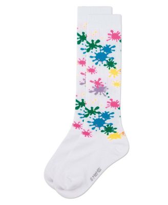 Girls Stretch Cotton "Splatter Paint" Knee Sock