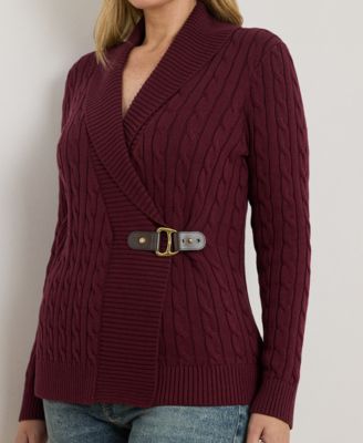 Plus Size Long-Sleeve Buckled Sweater