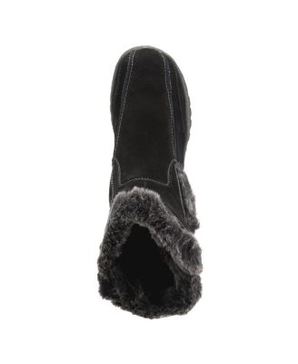 Achieve Suede Water Resistant Cold Weather Boot with Faux Fur Trim and Buckles