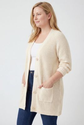 Women's Within Button-Front Shaker Cardigan Sweater