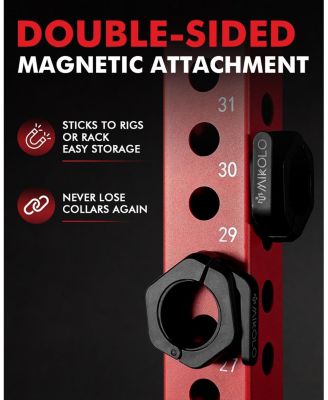 Barbell Clamps,2-Inch Olympic Barbell Clips with Anti-Slip TPR Lining and Quick Release for Home and Gym Use, (Red)