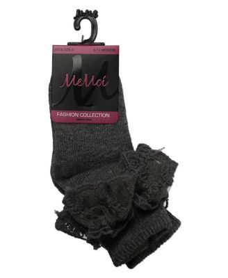 Girls' Layered Lace Cotton Blend Anklet Socks