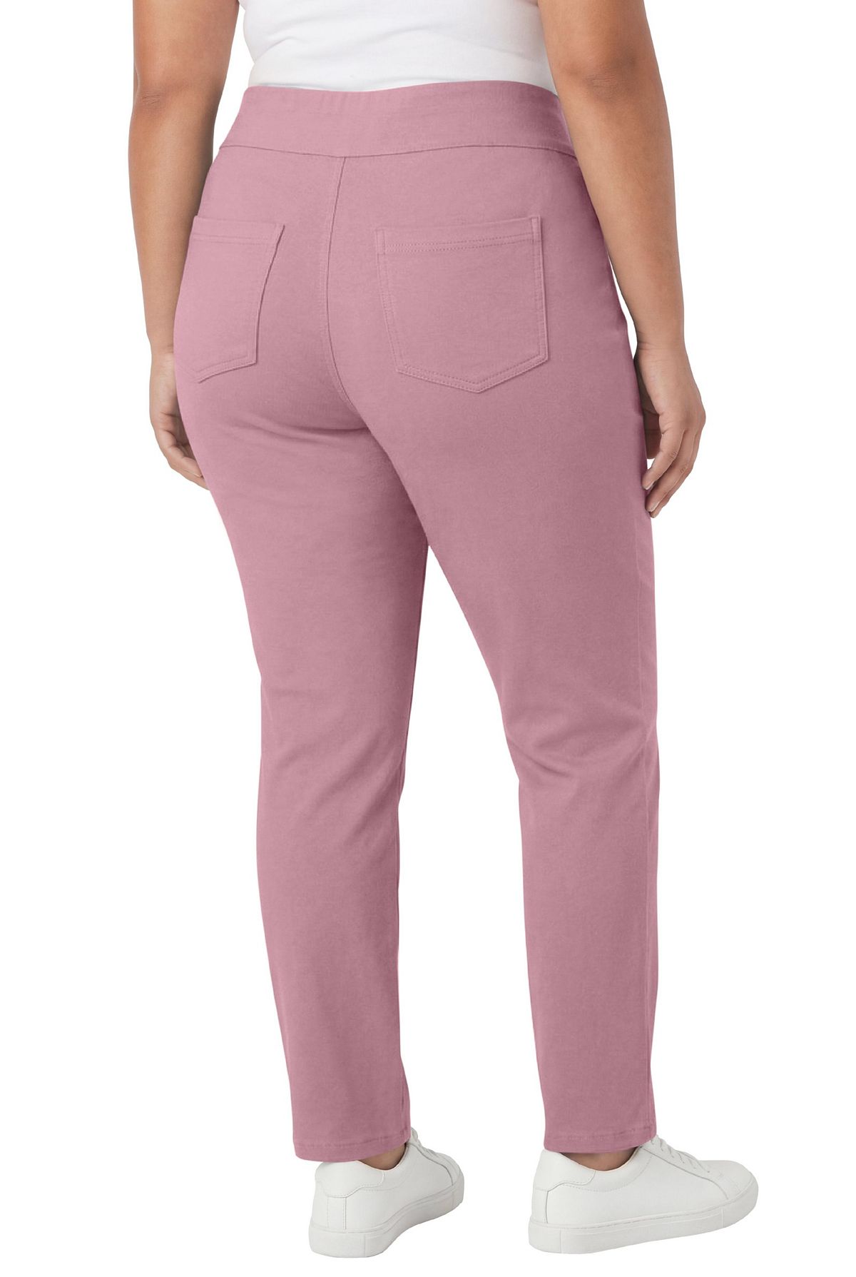 Woman Within Women's Within Tall Flex-Fit Pull-On Straight-Leg Gap-Free Stretch Denim Jeans. view 3 — MAYCSS fashion products