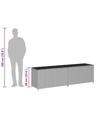 Storage Chest Black Poly Rattan, Powder-Coated Steel Large