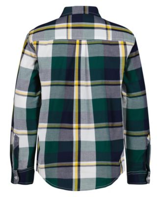 Boys' 2T-7 Patch Plaid Point Collar Shirt