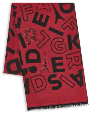 Women's Jumble Block Letter Blanket Scarf