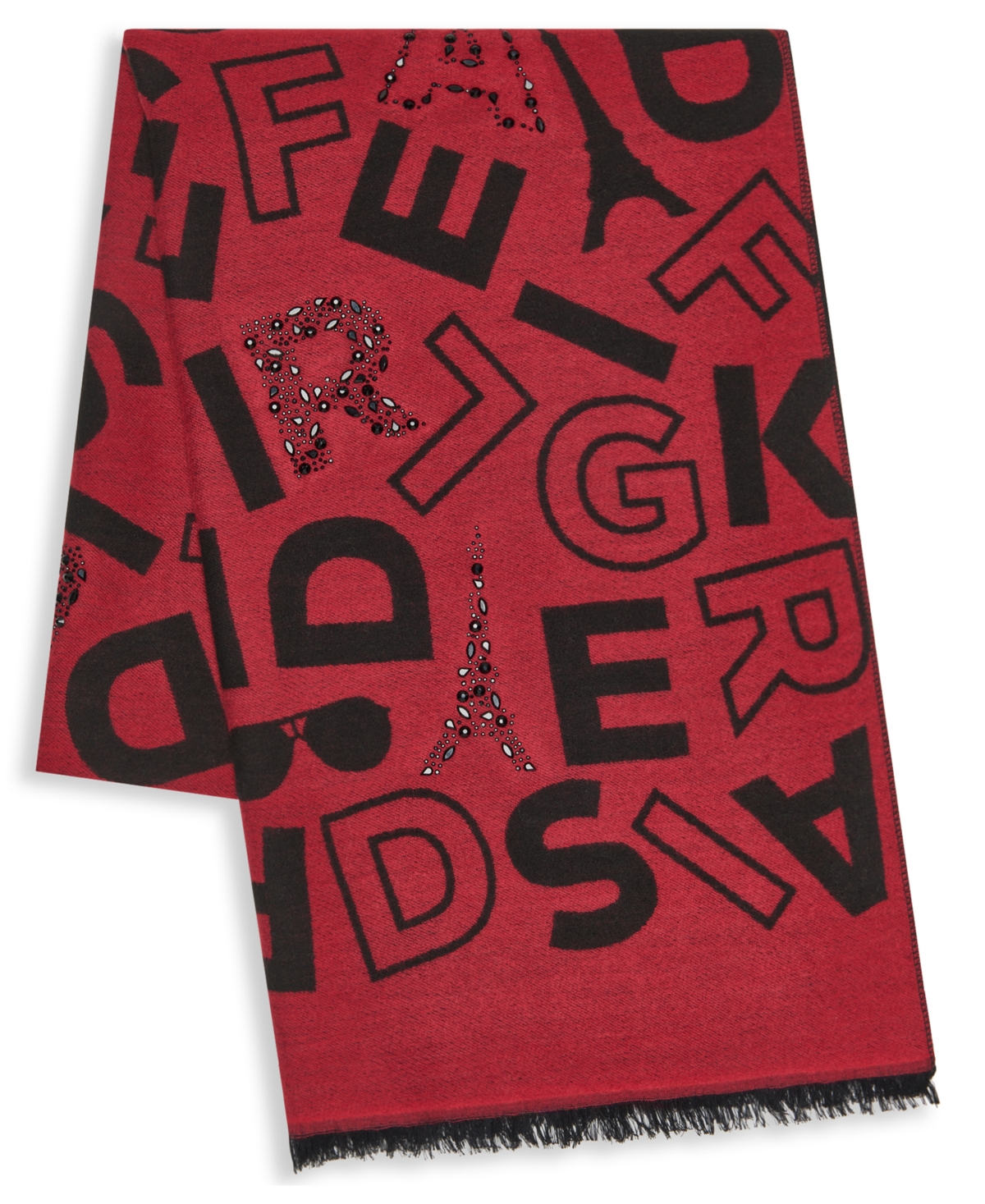 Karl Lagerfeld Paris Women's Jumble Block Letter Blanket Scarf