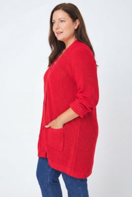Plus Size Within Button-Front Shaker Cardigan