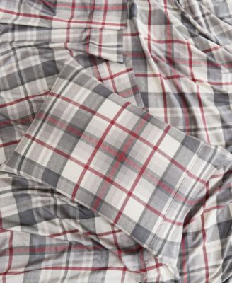 Highland Plaid Extra Deep Pocket 300-Thread Count 4-Pc. Sheet Set, Full