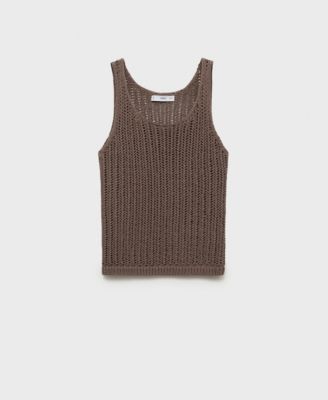 MANGO - Women's Straps Crochet Top