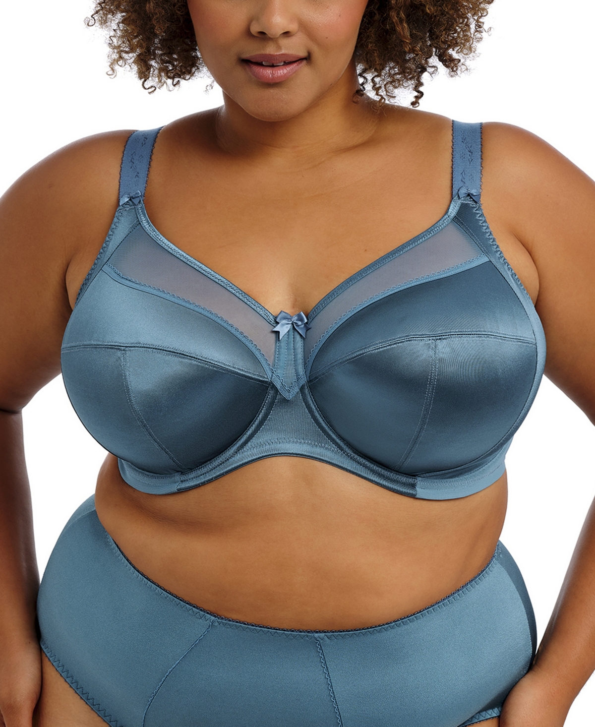 Goddess Plus Size Keira Underwire Full Coverage Bra In Blue