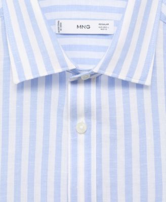 Men's Regular-Fit Striped Cotton-Linen Shirt