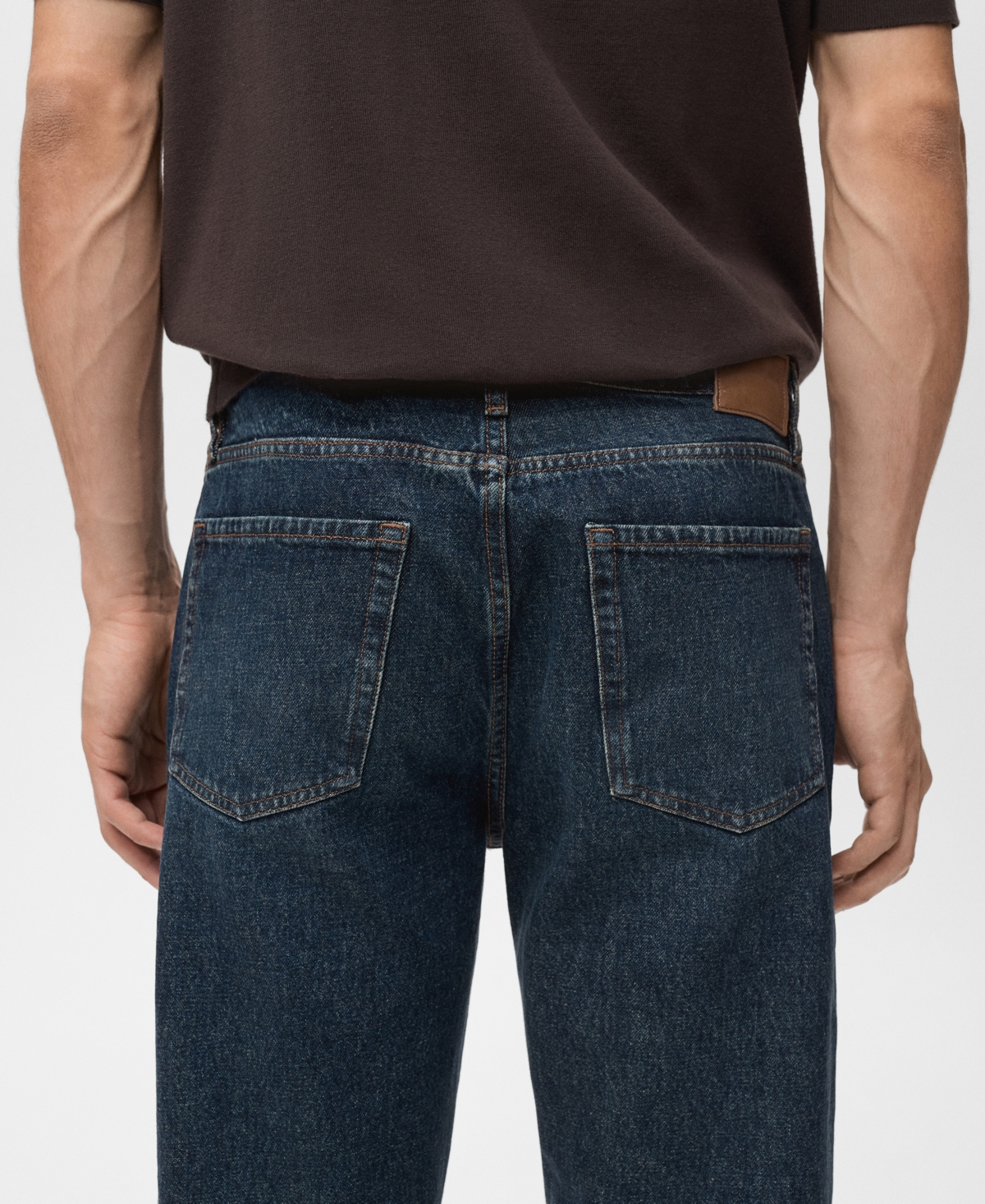Mango Men's Moby Straight-fit Dark-wash Jeans In Blue