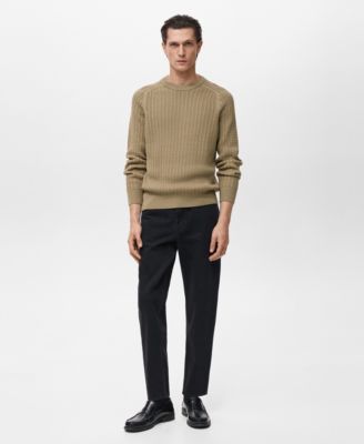 MANGO - Men's Cotton Braided Sweater