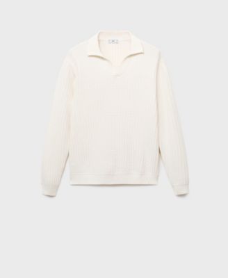 Men's Knitted Structured Polo Sweater