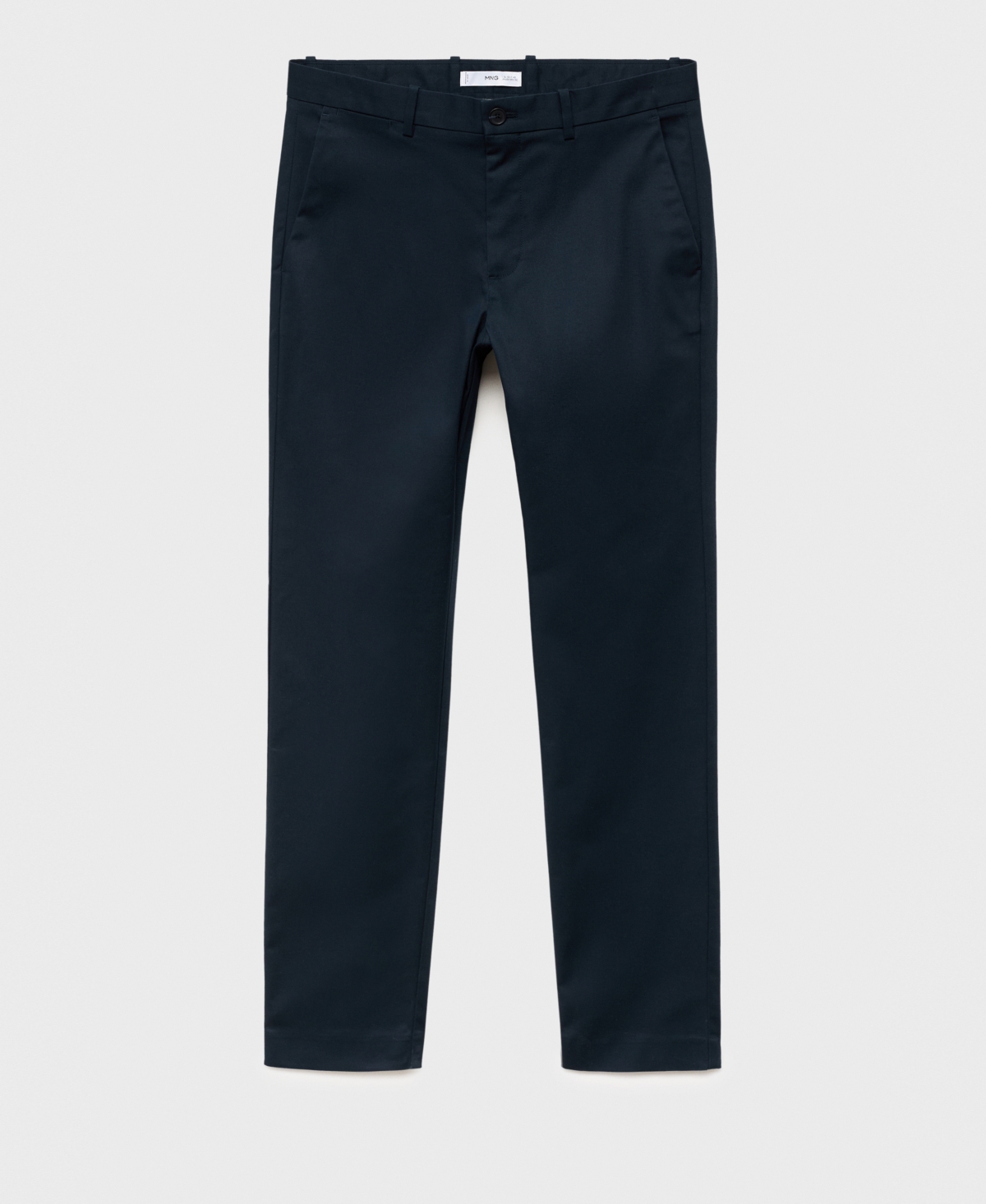 Mango Dublino Slim Fit Flat Front Stretch Stretch Chinos In Blue