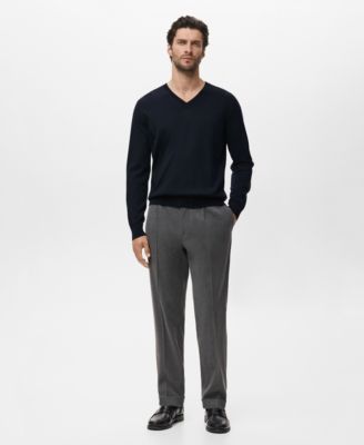 MANGO - Men's Merino Wool V-Neck Sweater