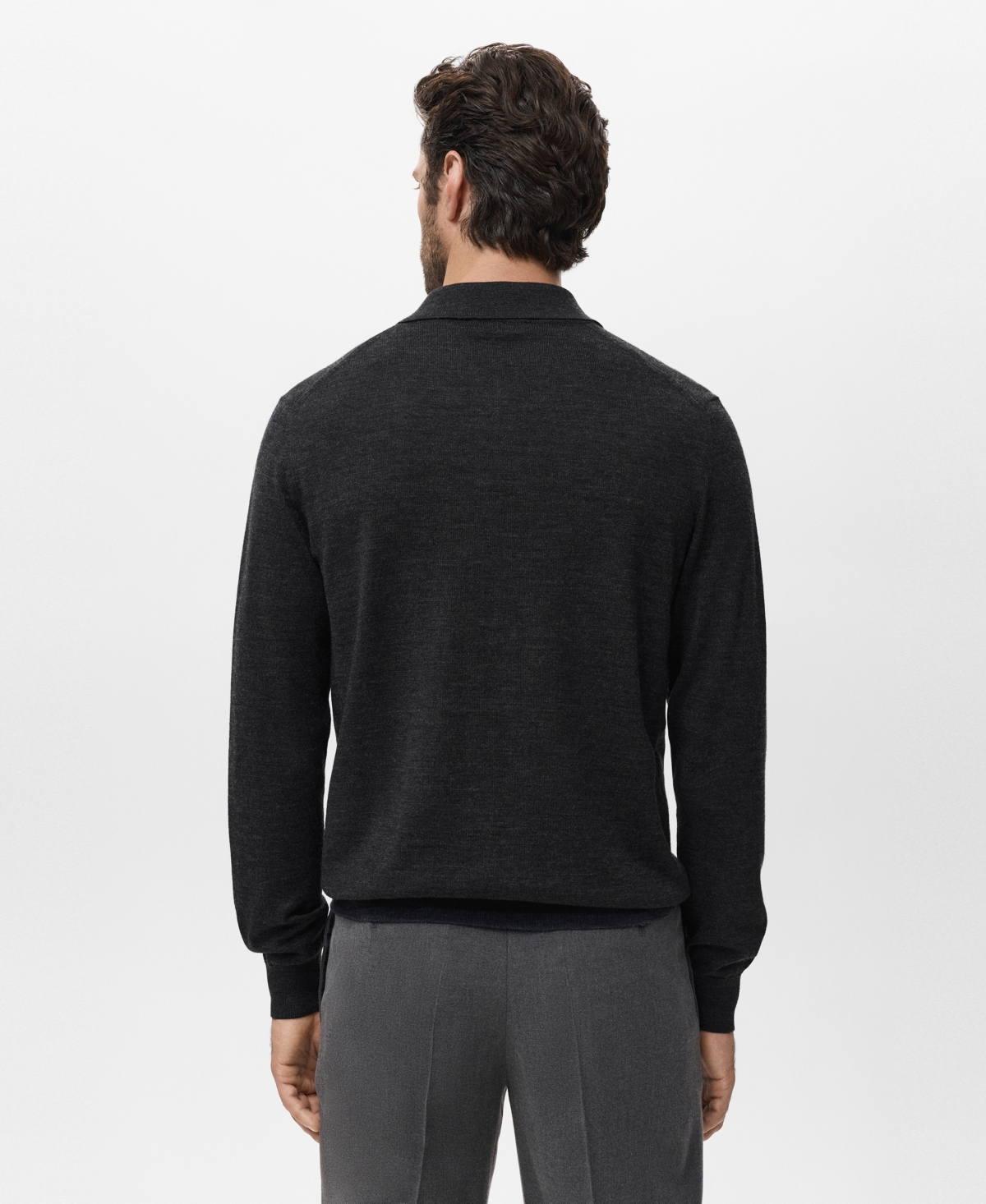 Mango Wool Cardigan In Black