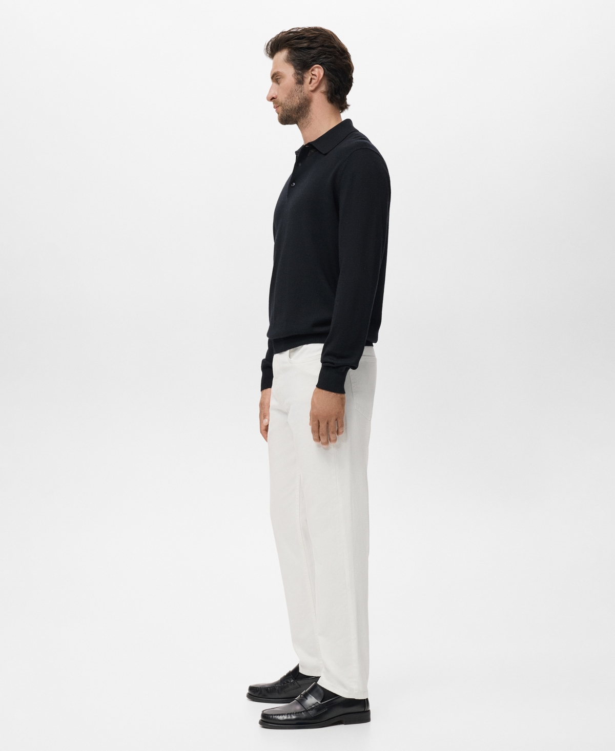 Mango Men's Wool Knitted Polo Sweater In Multi