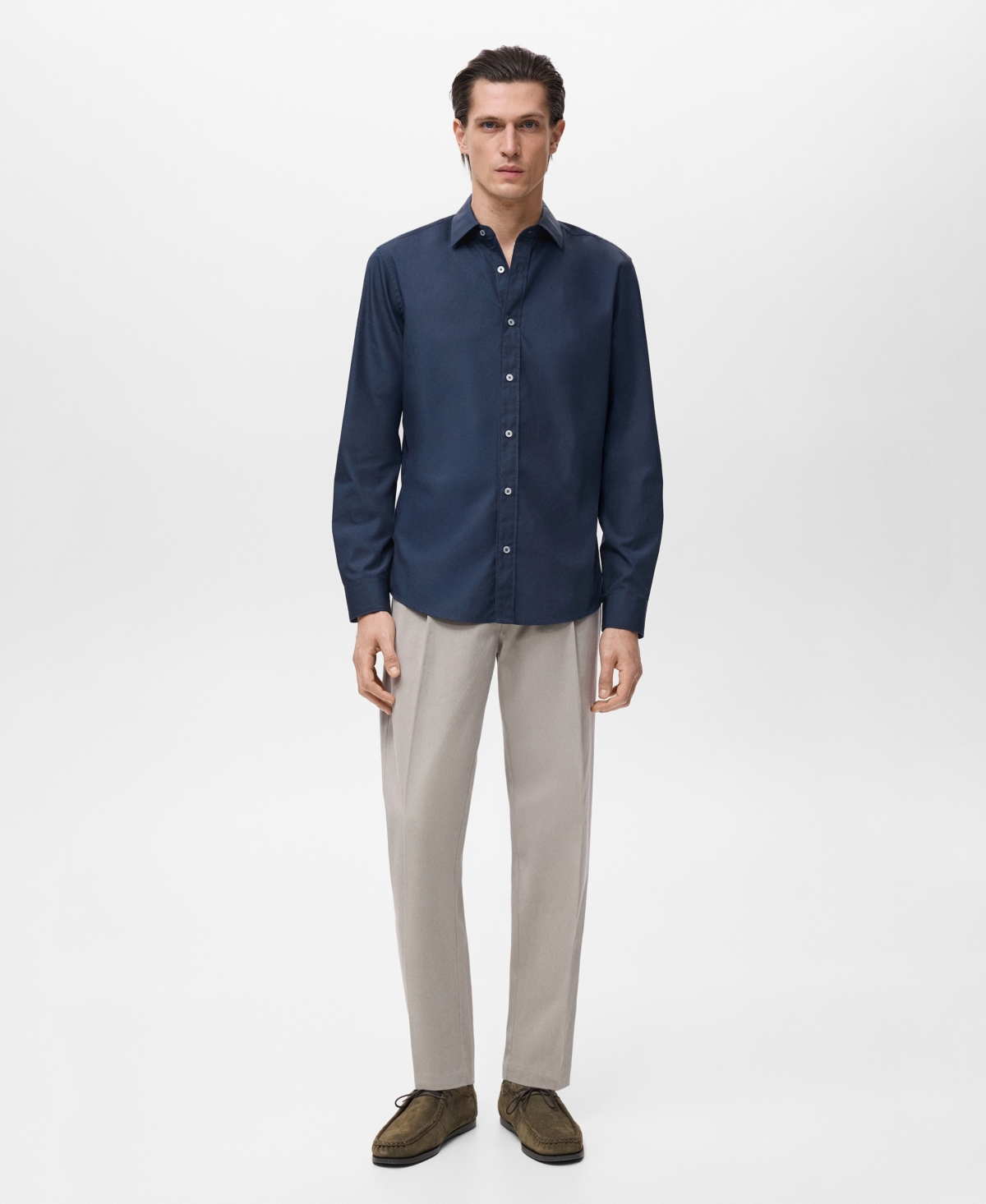 Mango Men's Regular-fit Cotton Shirt In Blue