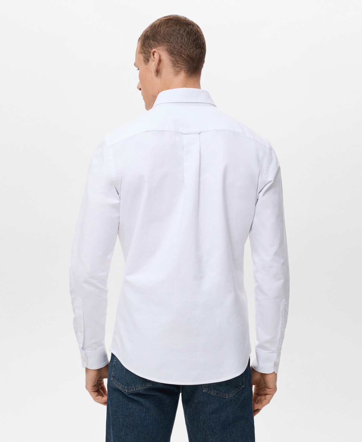 Mango Men's Cotton Oxford Shirt In White