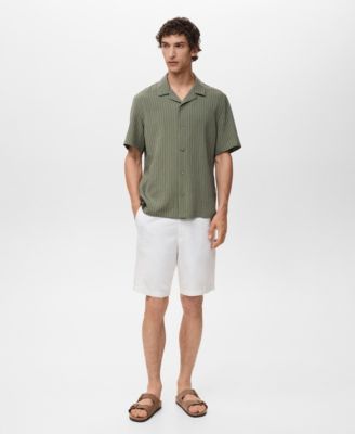 MANGO - Men's Short Sleeve Striped Shirt
