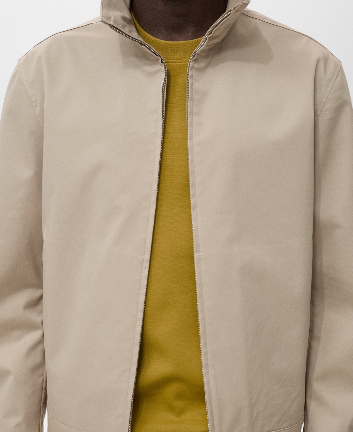 Mango Men's Zipper Cotton Jacket In Neutral