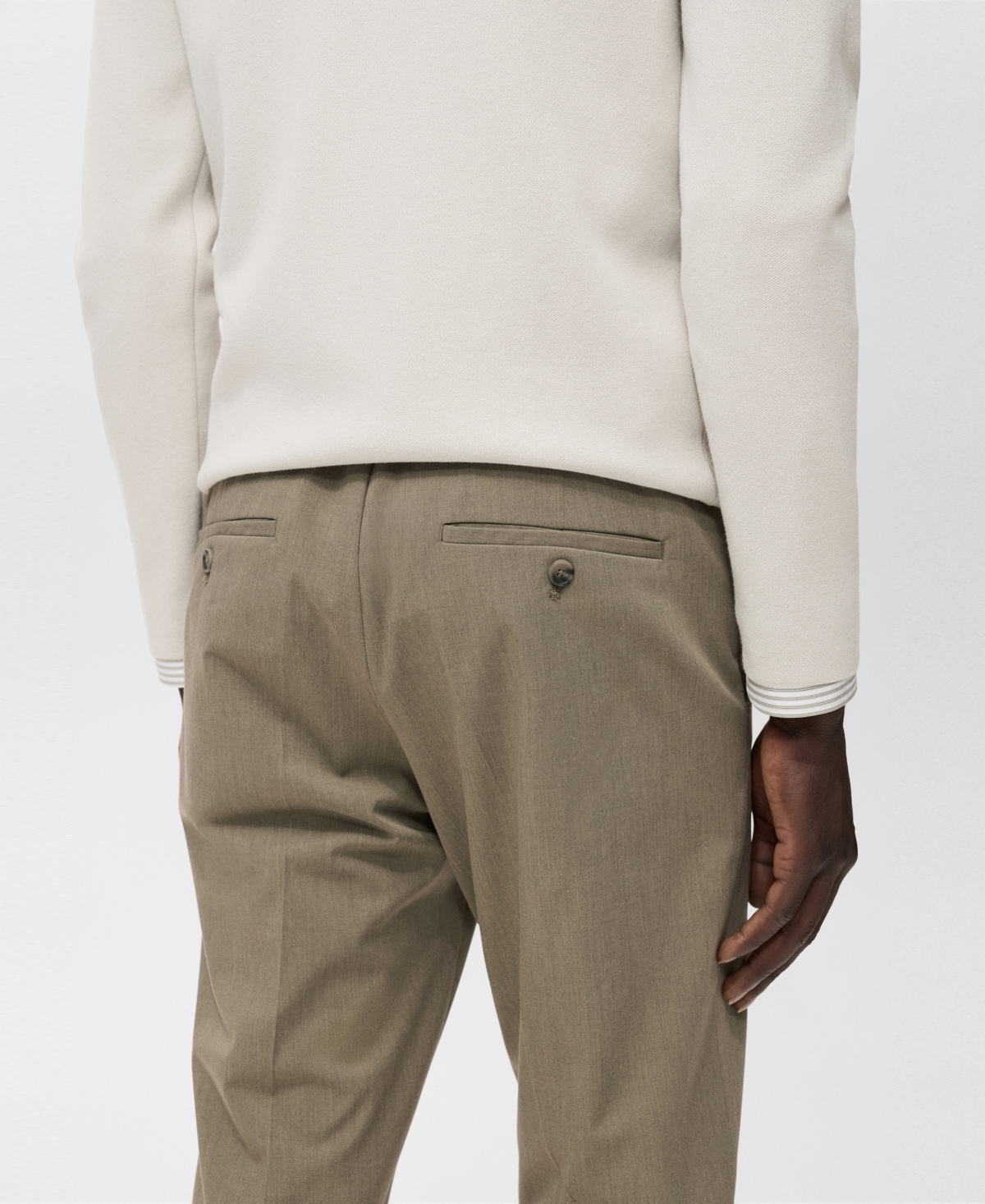 Mango Bologna Slim Fit Stretch Pants In Brown