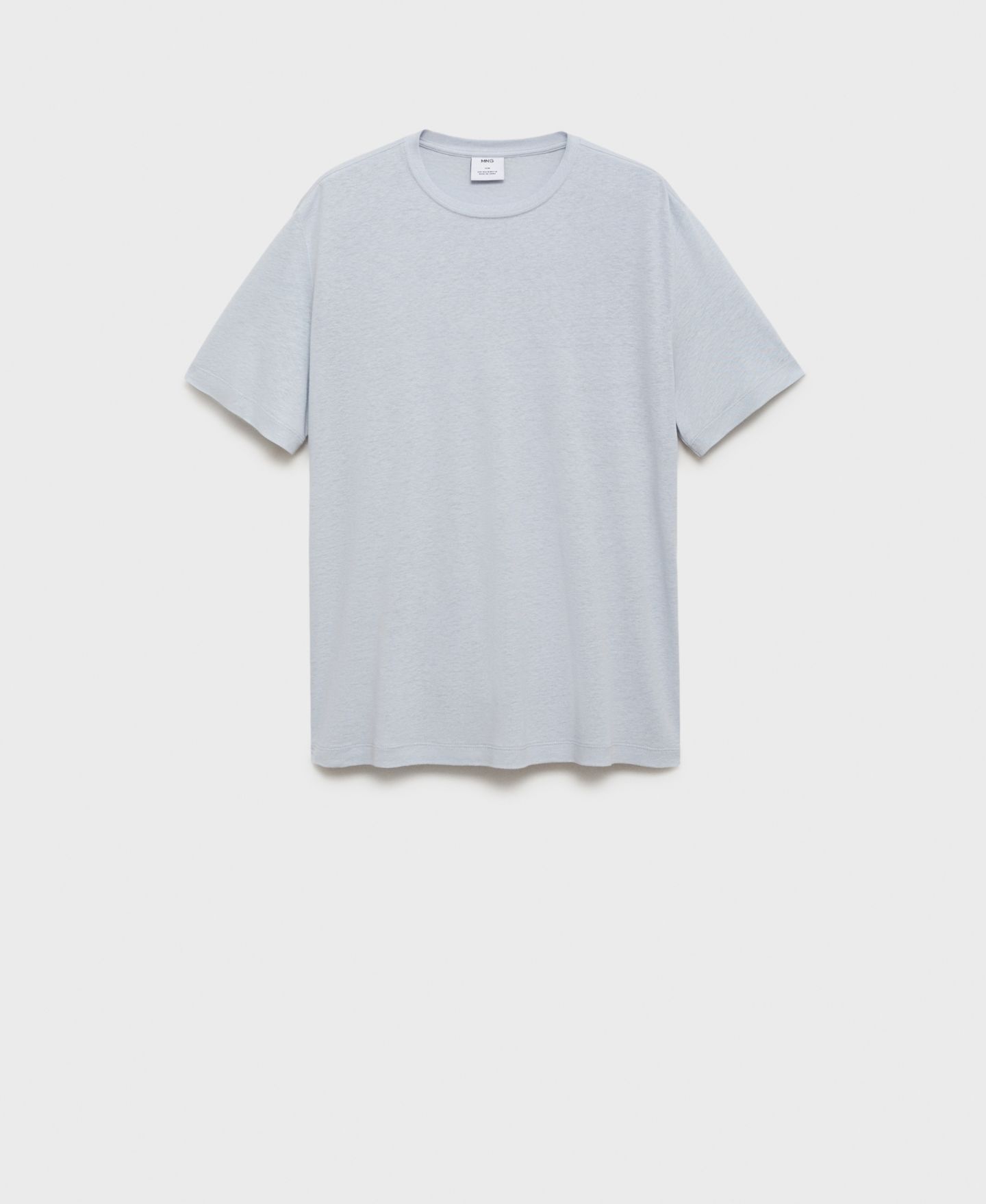 Мужская футболка Mango Linen Slim-Fit, цвет: Аквамариновый зелёный — фото 2