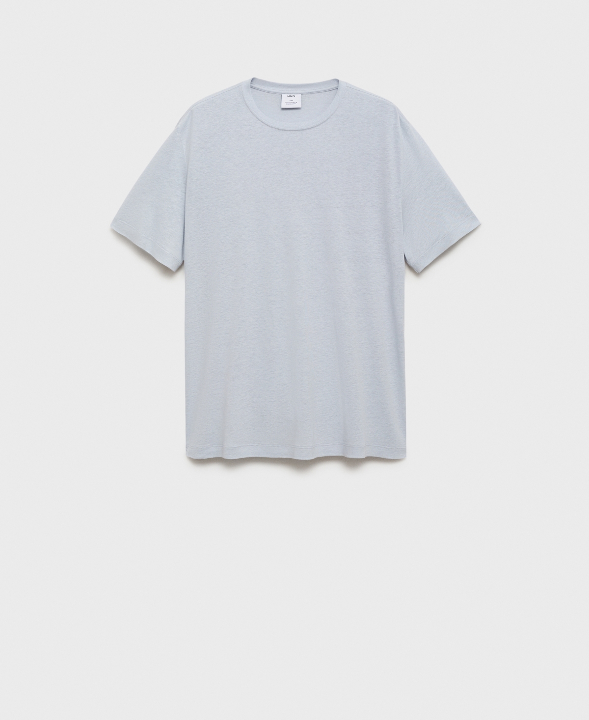 Mango Slim Fit Linen Blend T-shirt In Green