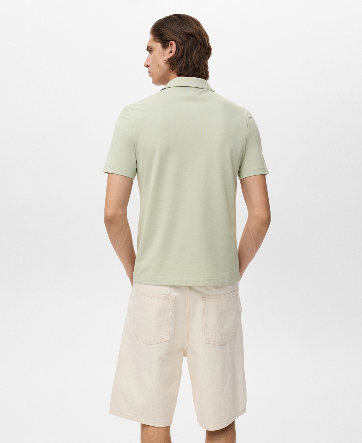 Mango Men's Cotton Pique Polo Shirt In Green