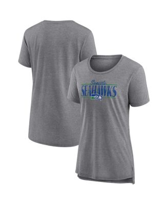Fanatics - Women's Heather Gray Seattle Seahawks Up the Middle Tri-Blend T-Shirt