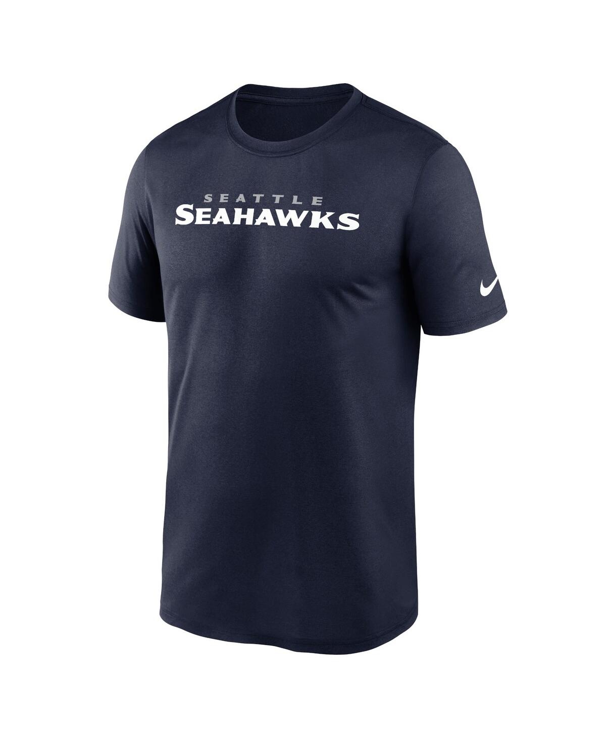 Nike Men's College Navy Seattle Seahawks Wordmark Legend Performance T-shirt In Blue