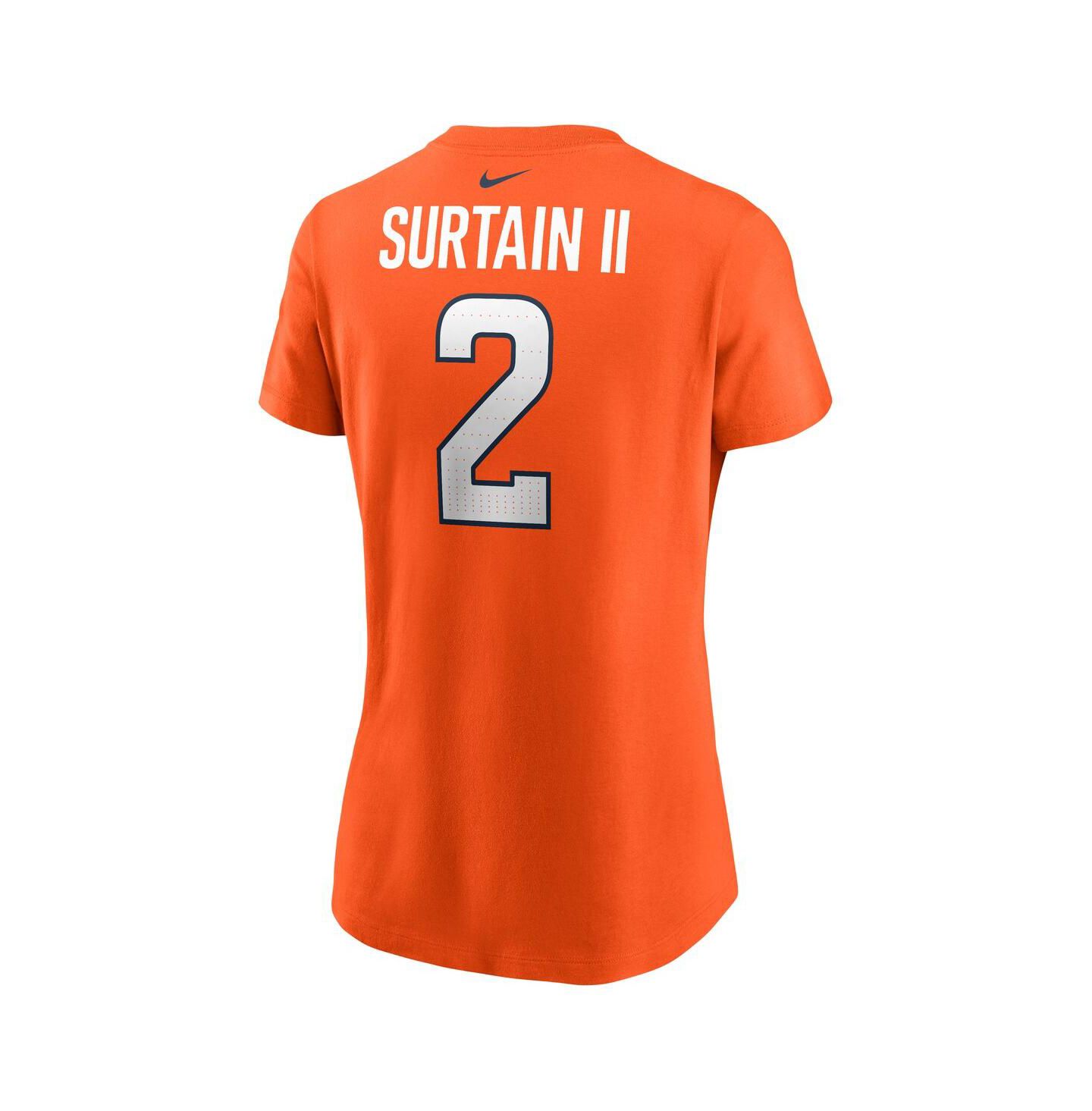 Женская футболка Nike Patrick Surtain II Orange Denver Broncos Player Name & Number — фото 3