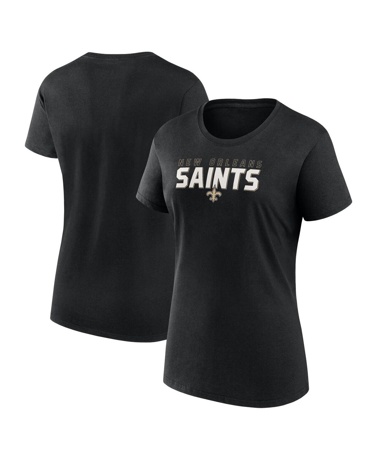 Logo Athletic Women's Black New Orleans Saints Lean T-shirt In Multi
