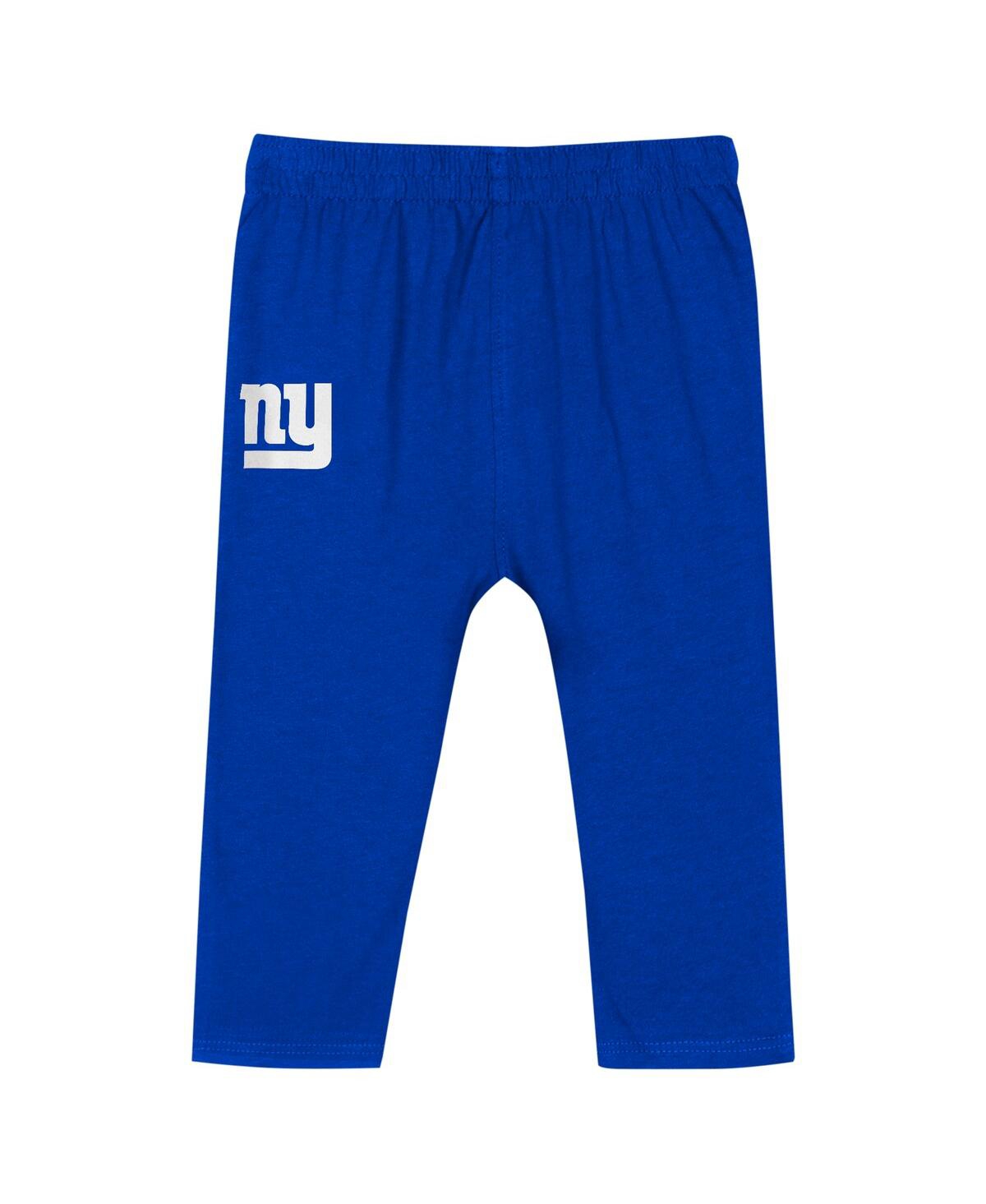 Outerstuff Baby Boys And Girls 2-piece New York Giants Double Up Long Sleeve Bodysuit And Pants Set In Multi