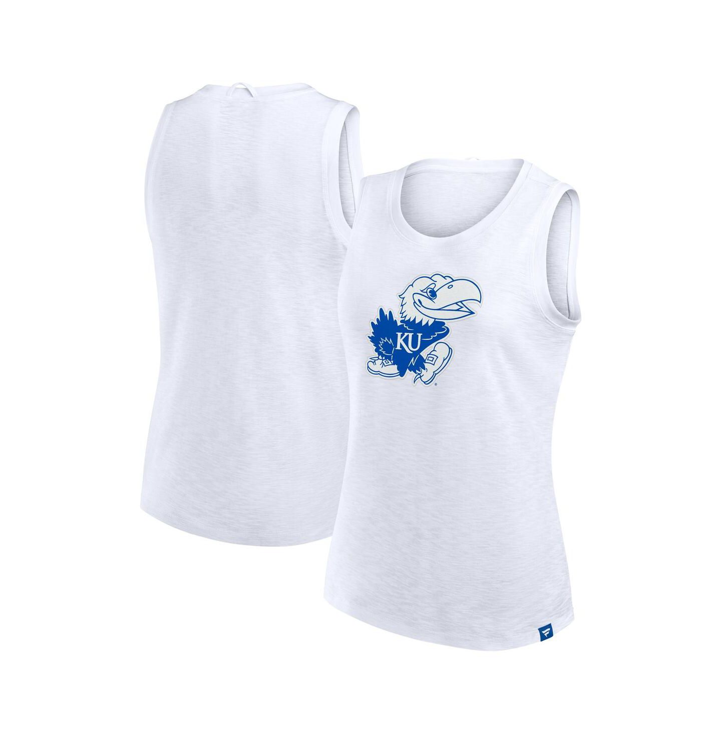 Женский топ Fanatics White Kansas Jayhawks Activate Slub — фото 1