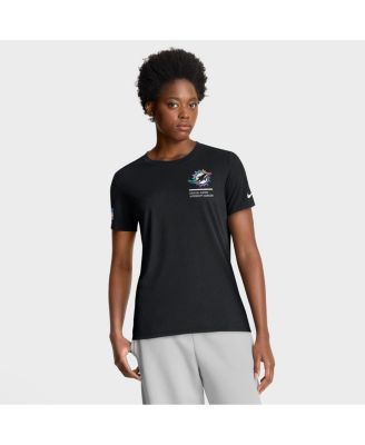 Nike - Women's Black Miami Dolphins 2025 NFL Crucial Catch Tri-Blend Dri-FIT T-Shirt
