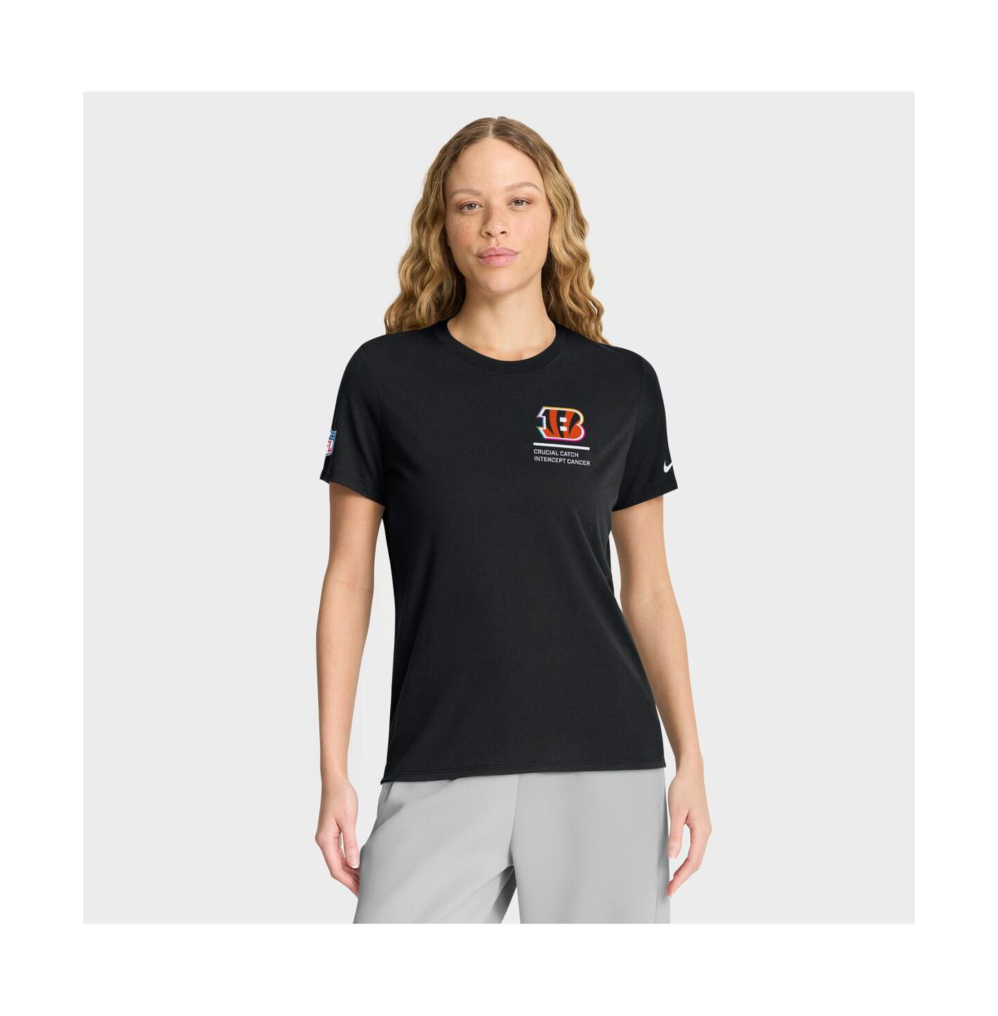 Женская футболка Nike Black Cincinnati Bengals 2025 NFL Crucial Catch Tri-Blend Dri-FIT — фото 1