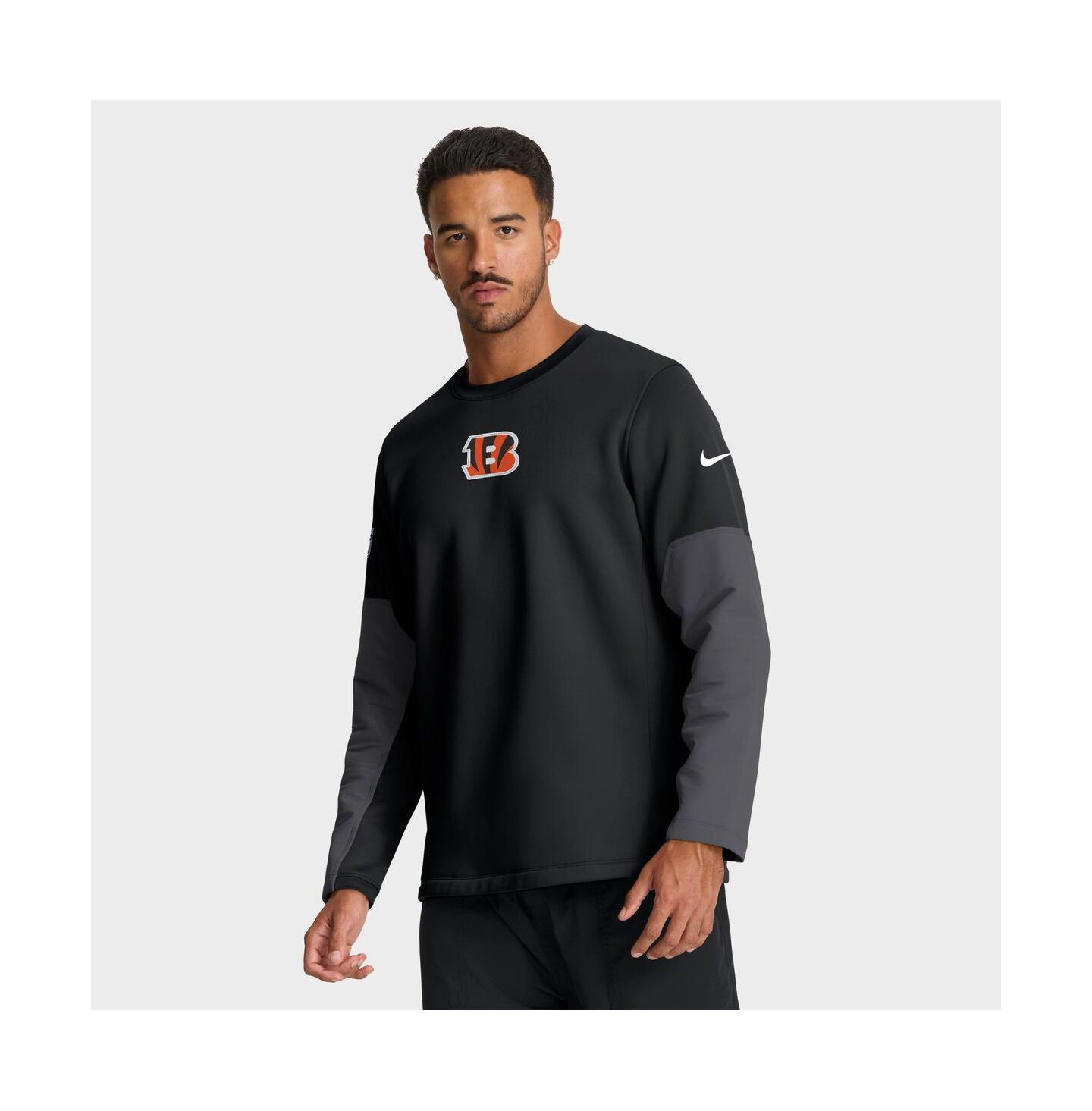 Мужская футболка Nike Black Cincinnati Bengals Sideline Scripted to Win Performance Long Sleeve — фото 1