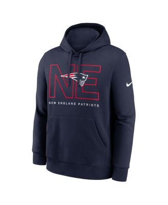 Men's Navy New England Patriots Busted Play Club Fleece Pullover Hoodie