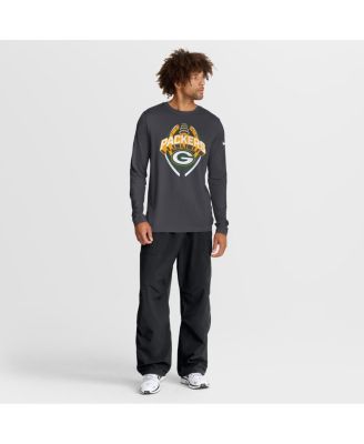 Men's Anthracite Green Bay Packers Primetime Legend Icon Performance Long Sleeve T-Shirt