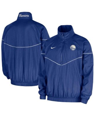 Nike - Men's Royal Golden State Warriors Courtside Windrunner Woven Half-Zip Jacket