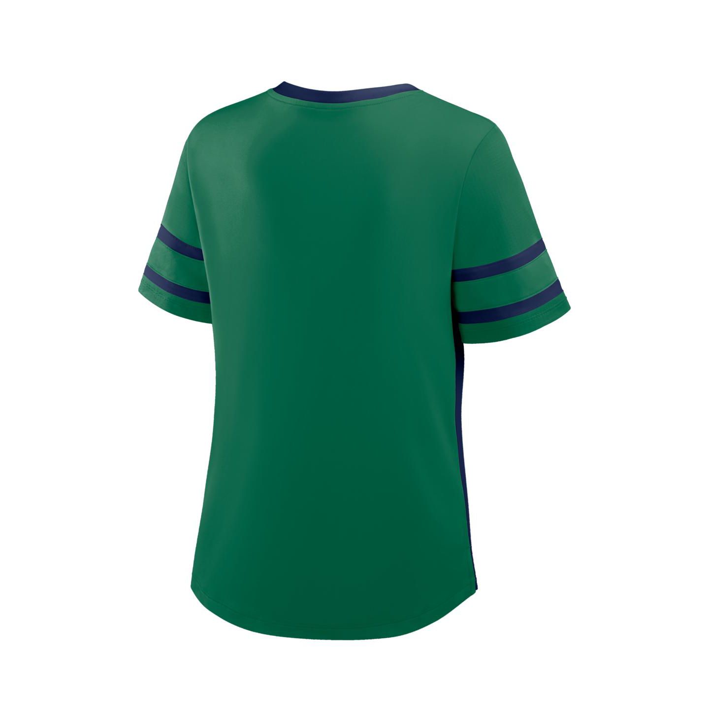 Женская футболка Fanatics Green/Navy Notre Dame Fighting Irish Be Fearless Athena Lace-Up — фото 3