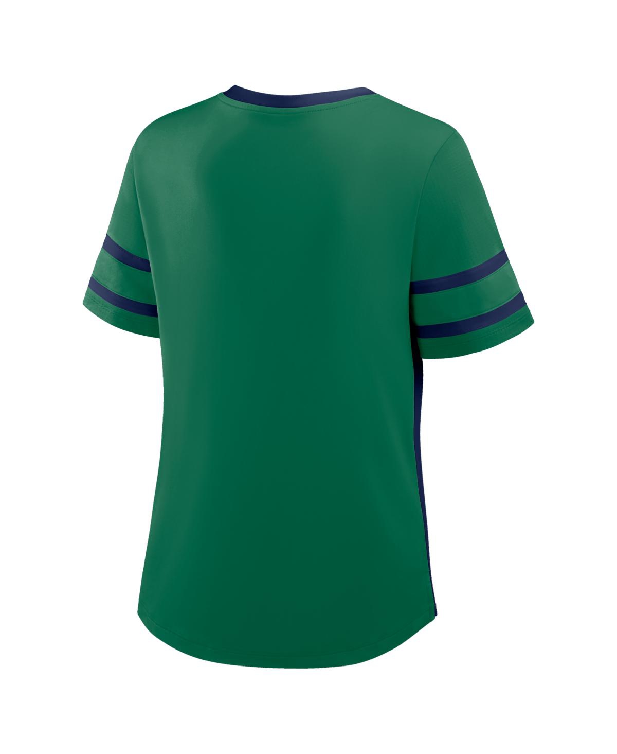 Fanatics Women's Green/navy Notre Dame Fighting Irish Be Fearless Athena Lace-up T-shirt In Green
