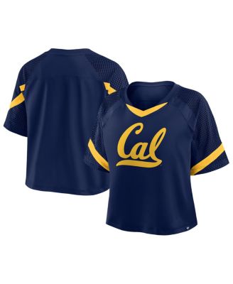Fanatics - Women's Navy Cal Bears Oversized Raglan V-Neck Fashion Jersey