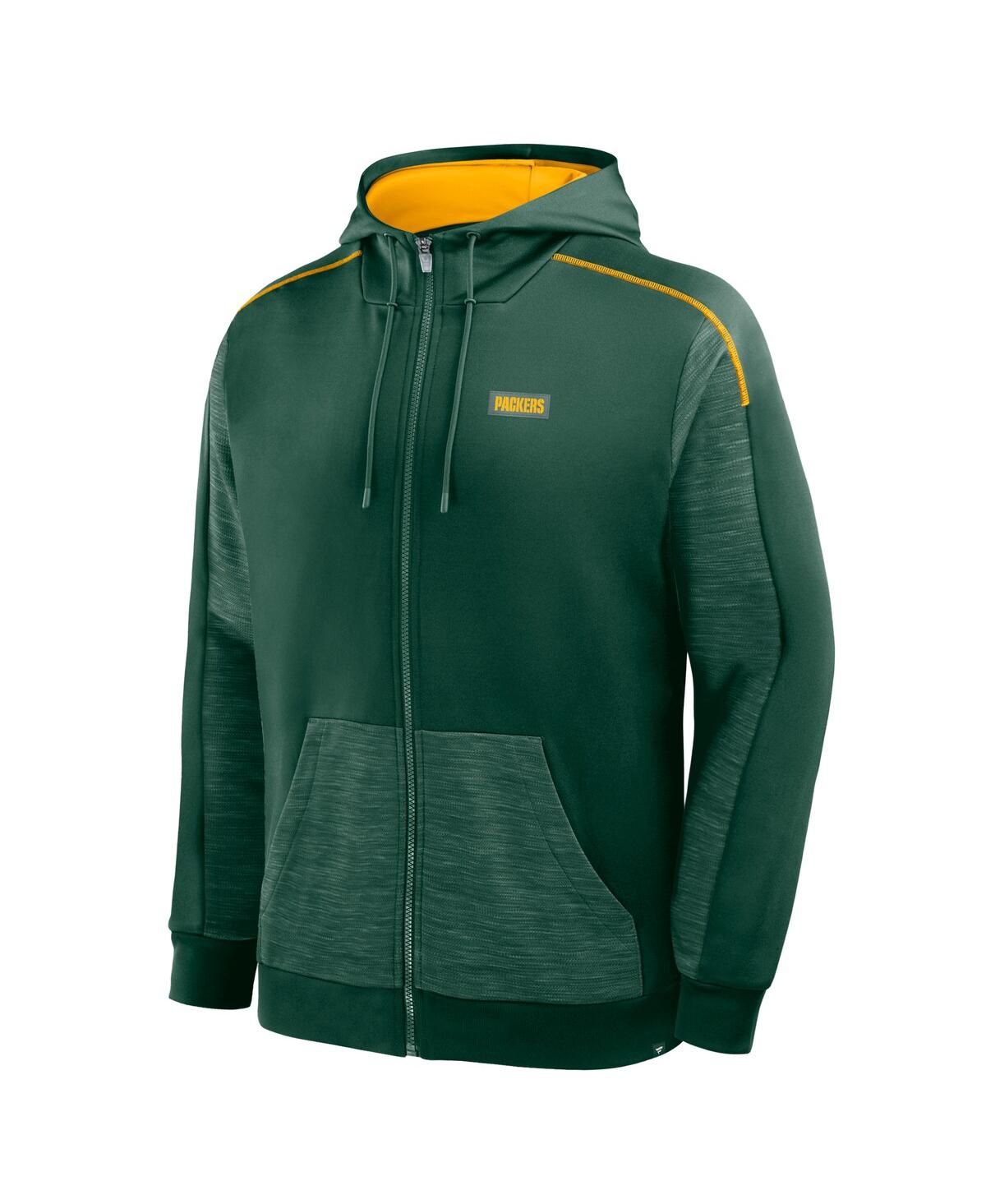Fanatics Men's Green Green Bay Packers Checkdown Pass Full-zip Hoodie In Green