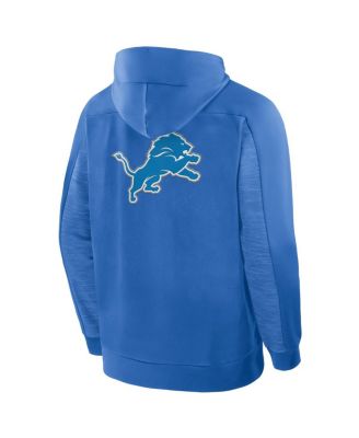 Men's Blue Detroit Lions Checkdown Pass Full-Zip Hoodie