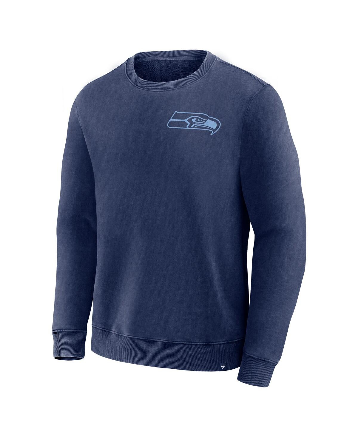 Fanatics Men's Navy Seattle Seahawks Deep Route Pullover Sweatshirt In Blue