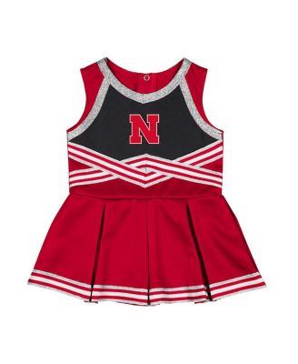 Girls Baby Boys and Girls Scarlet Nebraska Huskers Lollipop Park Cheer Dress